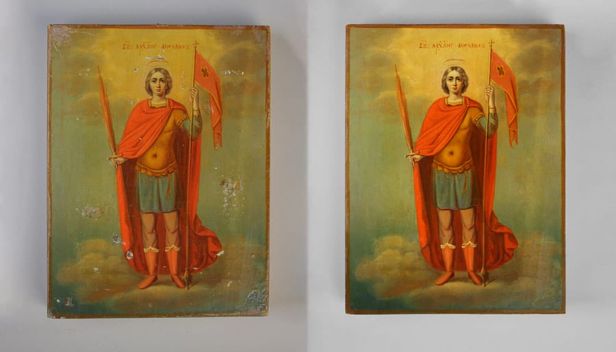 Реставрация иконы Архангел Михаил
